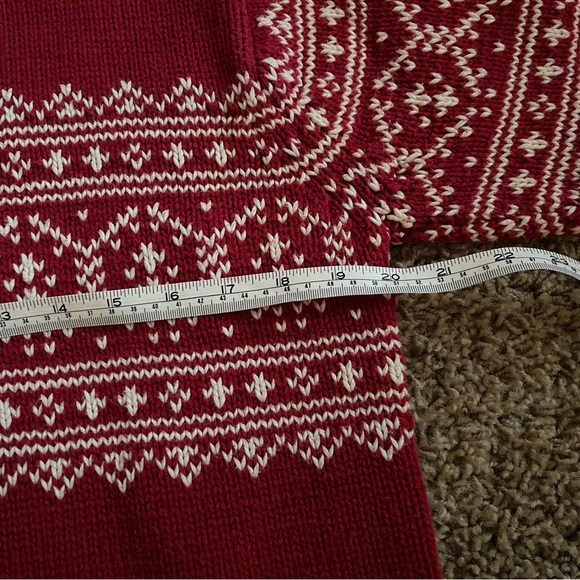 Talbots Red And White Holiday Sweater. Acrylic. Very nice. Size M - Picture 5 of 5
